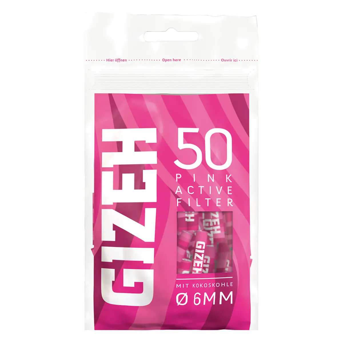 Filtro a carboni attivi Gizeh Slim 6 mm Pink