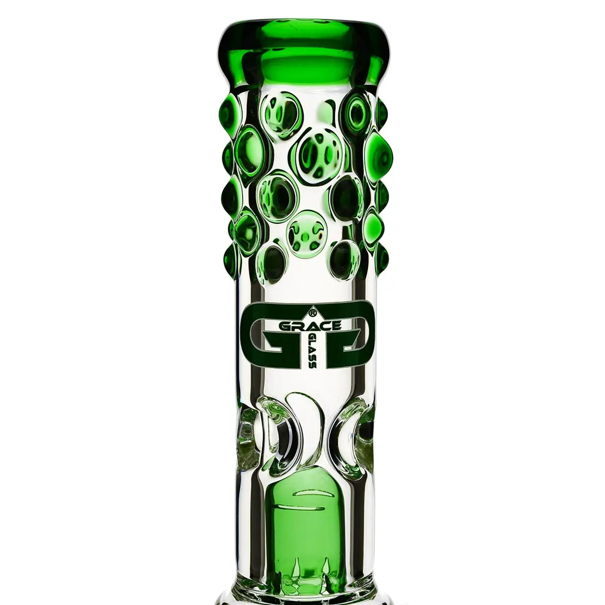 Grace bong in vetro "Prurient Green Penny" 46cm