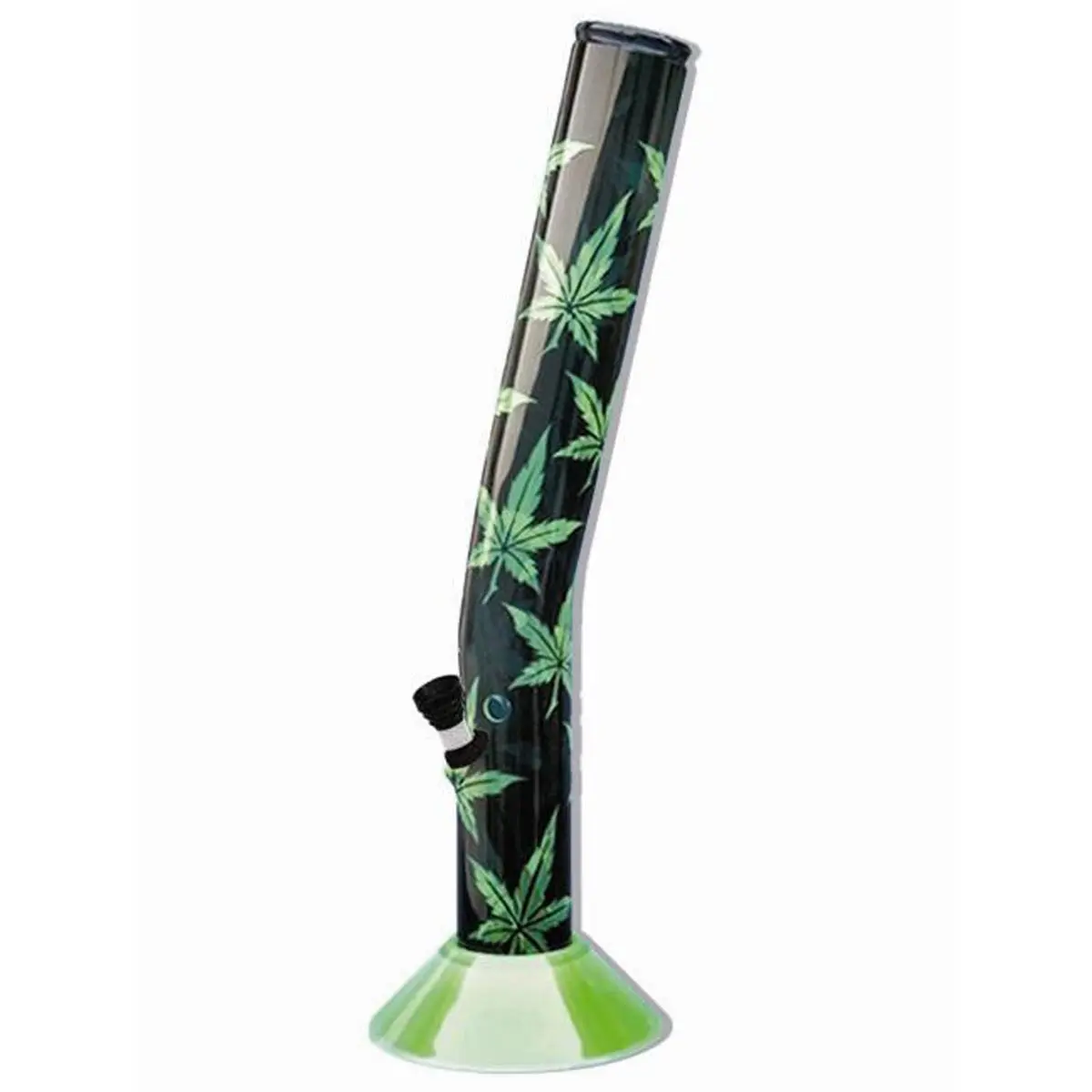 Bong in acrilico Leaf verde/nero 42cm