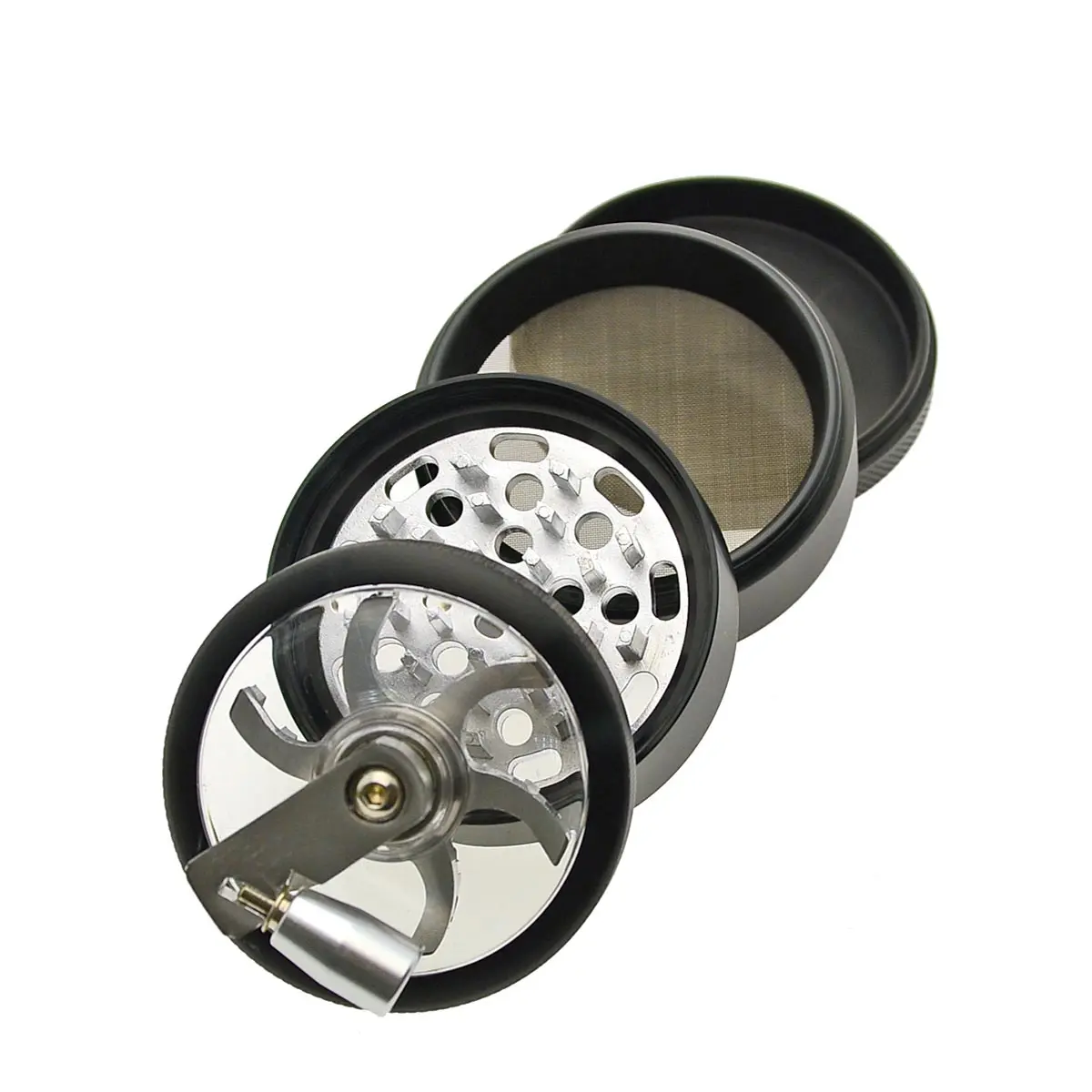 Grinder con finestra e manovella nero