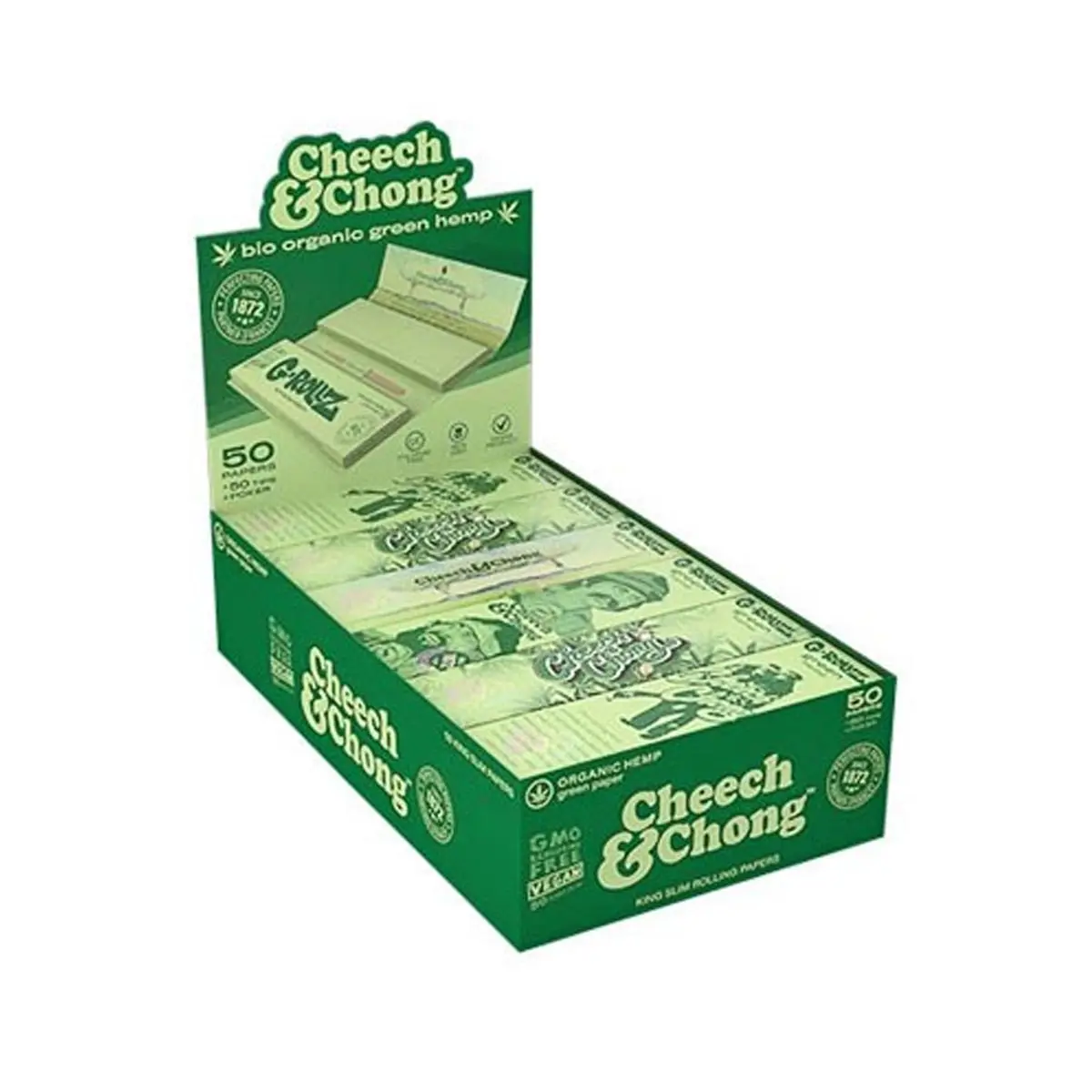 Cheech & Chong Kingsize Papers Tips Bio Hemp - 24x