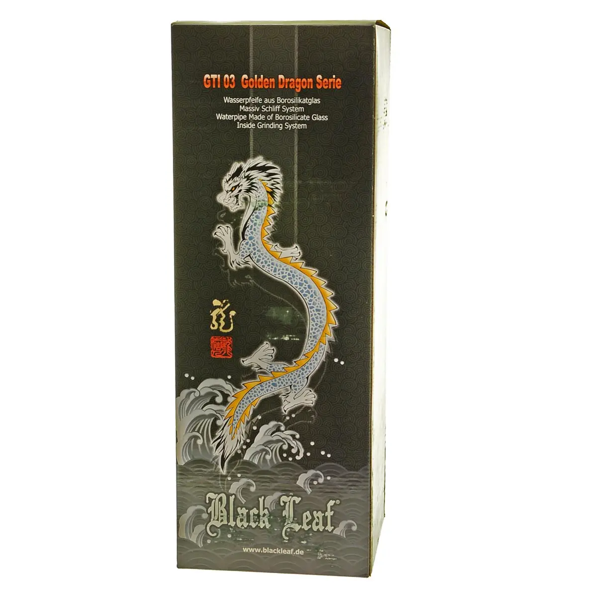 Black Leaf Bong GTI Drago d'oro dritto