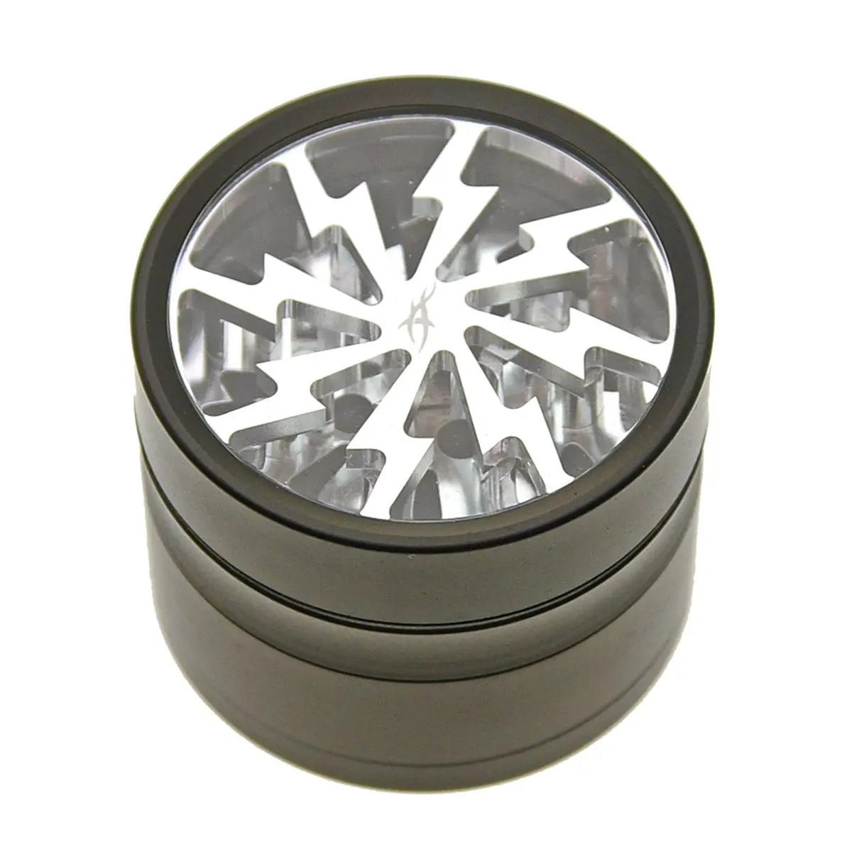 Thorinder grinder con finestra argento / nero Mini