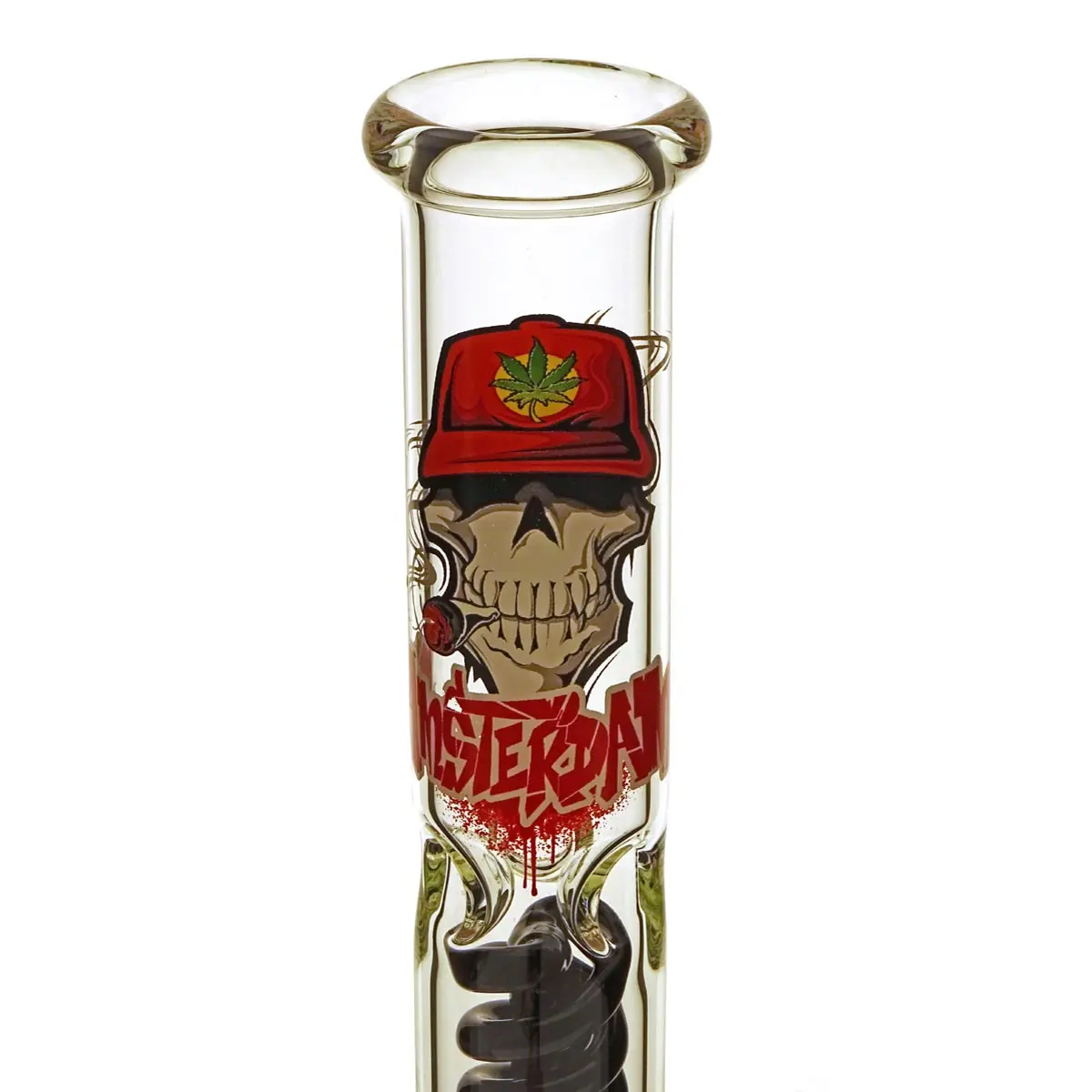 Bong Amsterdam Straight Skull 18.8 dritto 18,8 - 42cm Rosso