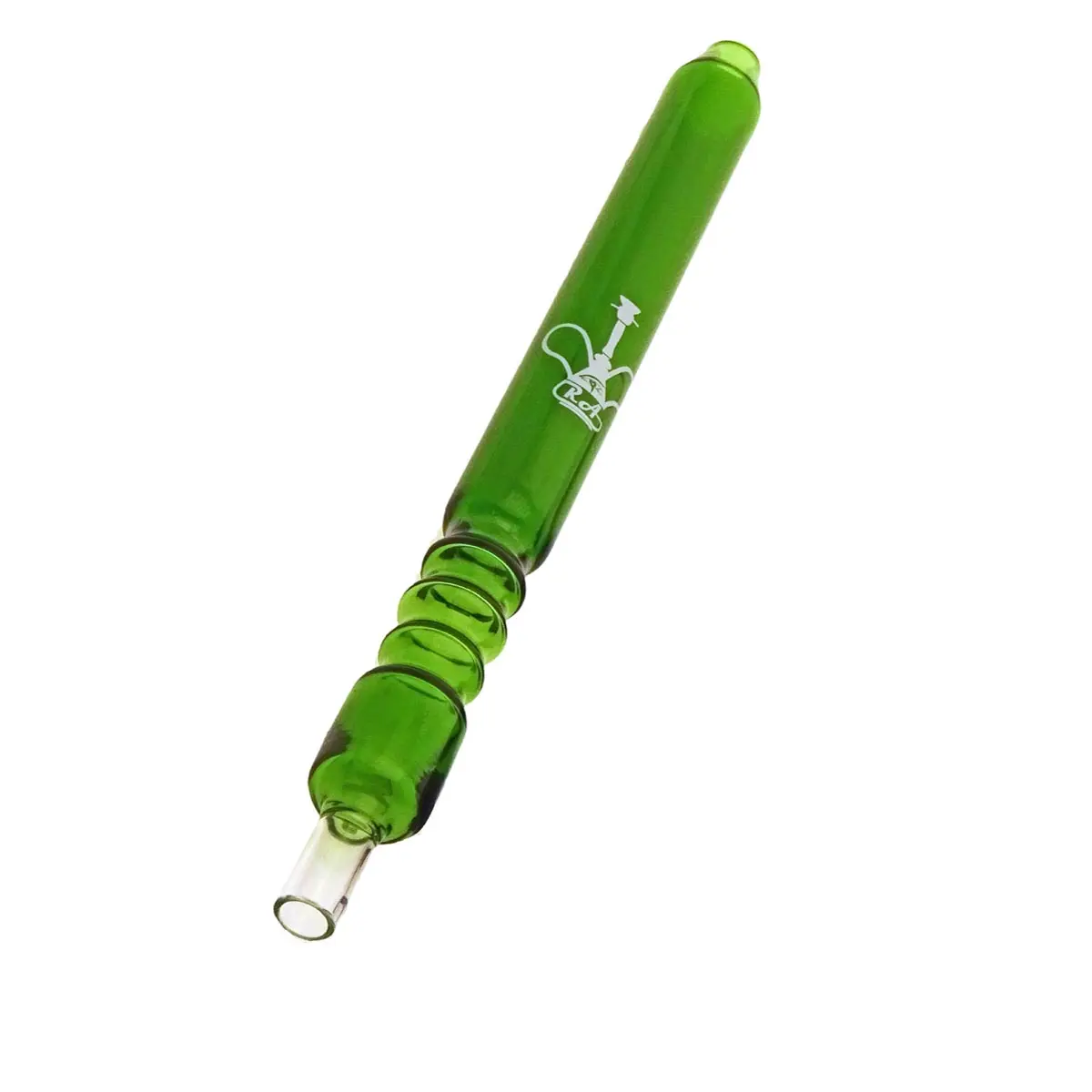 Bocchino in vetro Shisha  'RA' Shisha con scanalature - verde