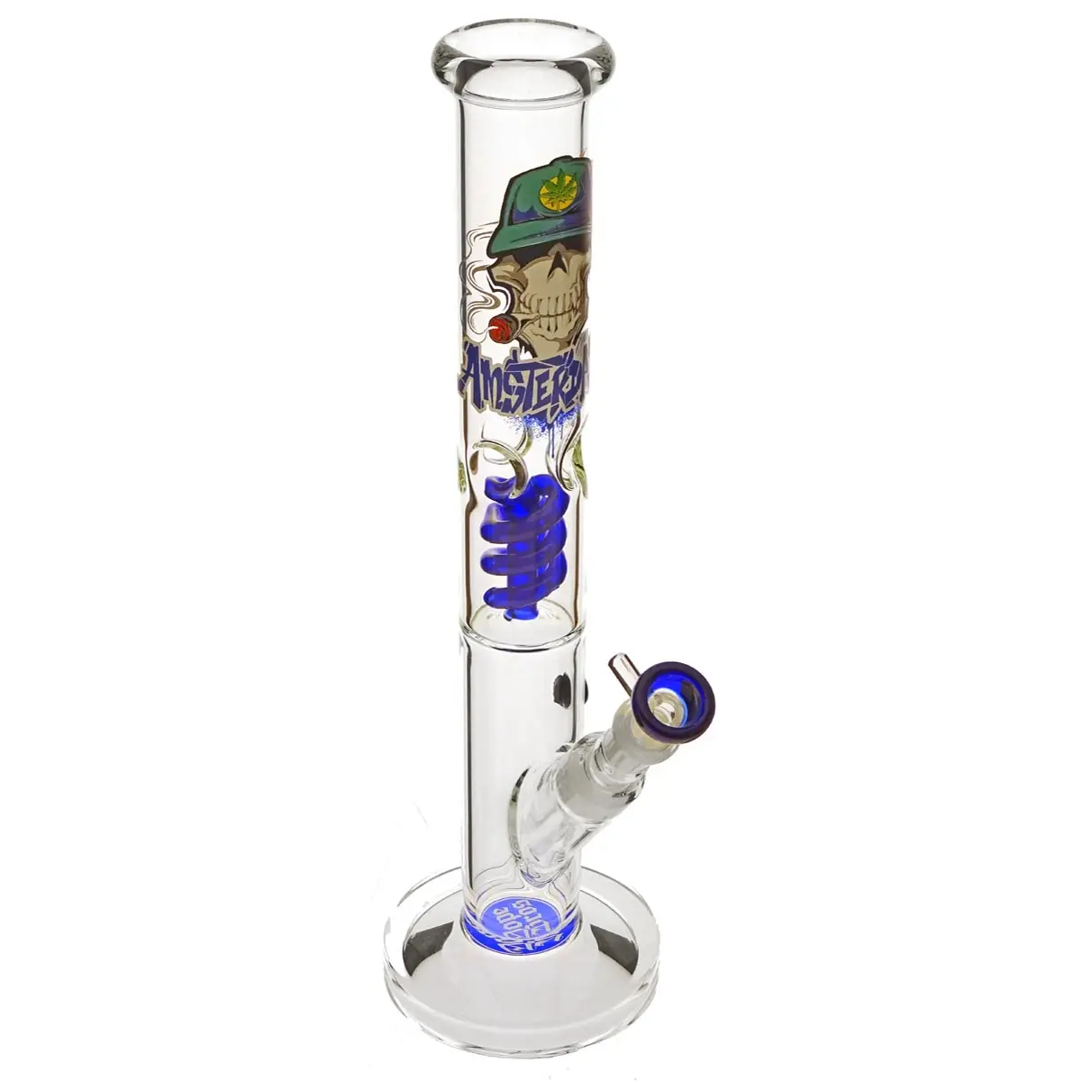 Bong Amsterdam Straight Skull 18.8 dritto 18,8 - 42cm Blu