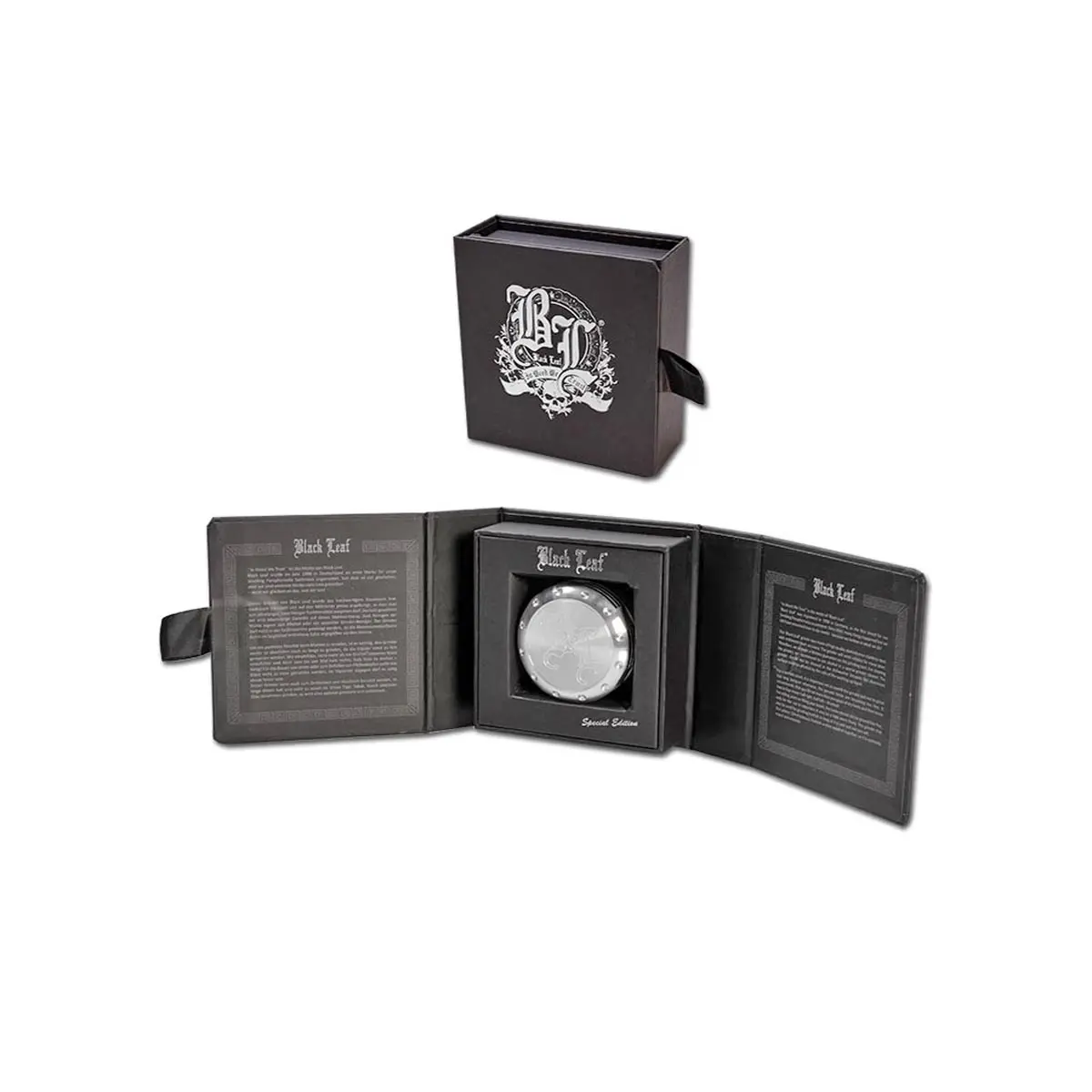 Foglia nera Alu Grinder Grinder Gift Box 53mm