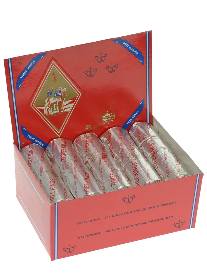 Three Kings carbone di narghilè 3 cm - 10x 