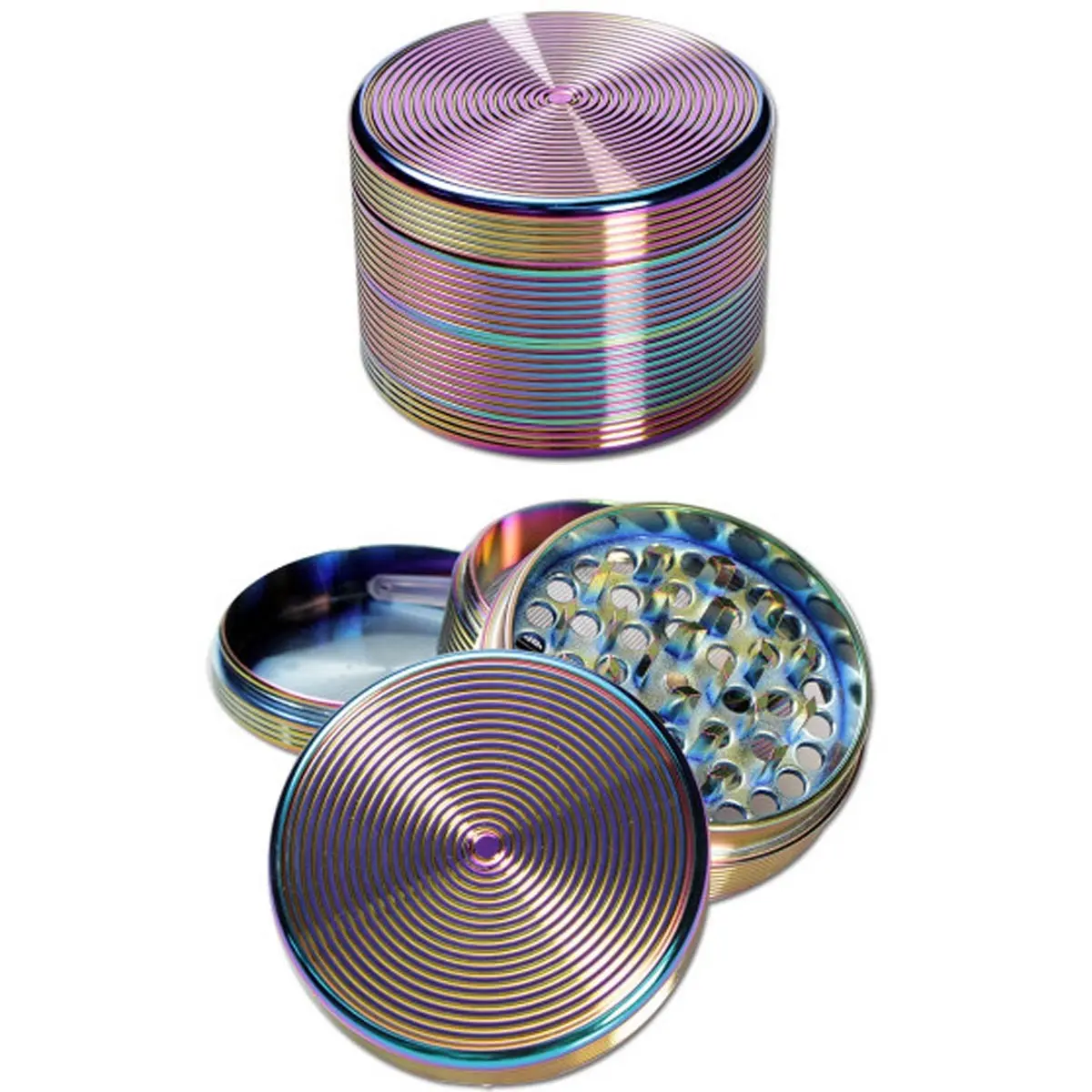 Grinder in metallo - rainbow effect 4 pcs. Ø 63 mm