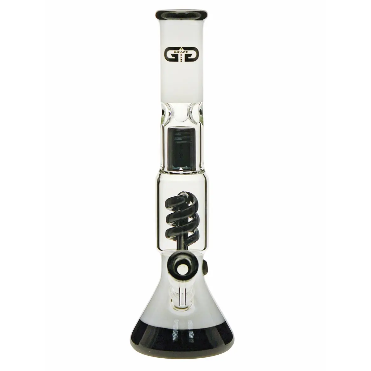 Grace Glass Bong BLACKOUT Black n' White  35cm