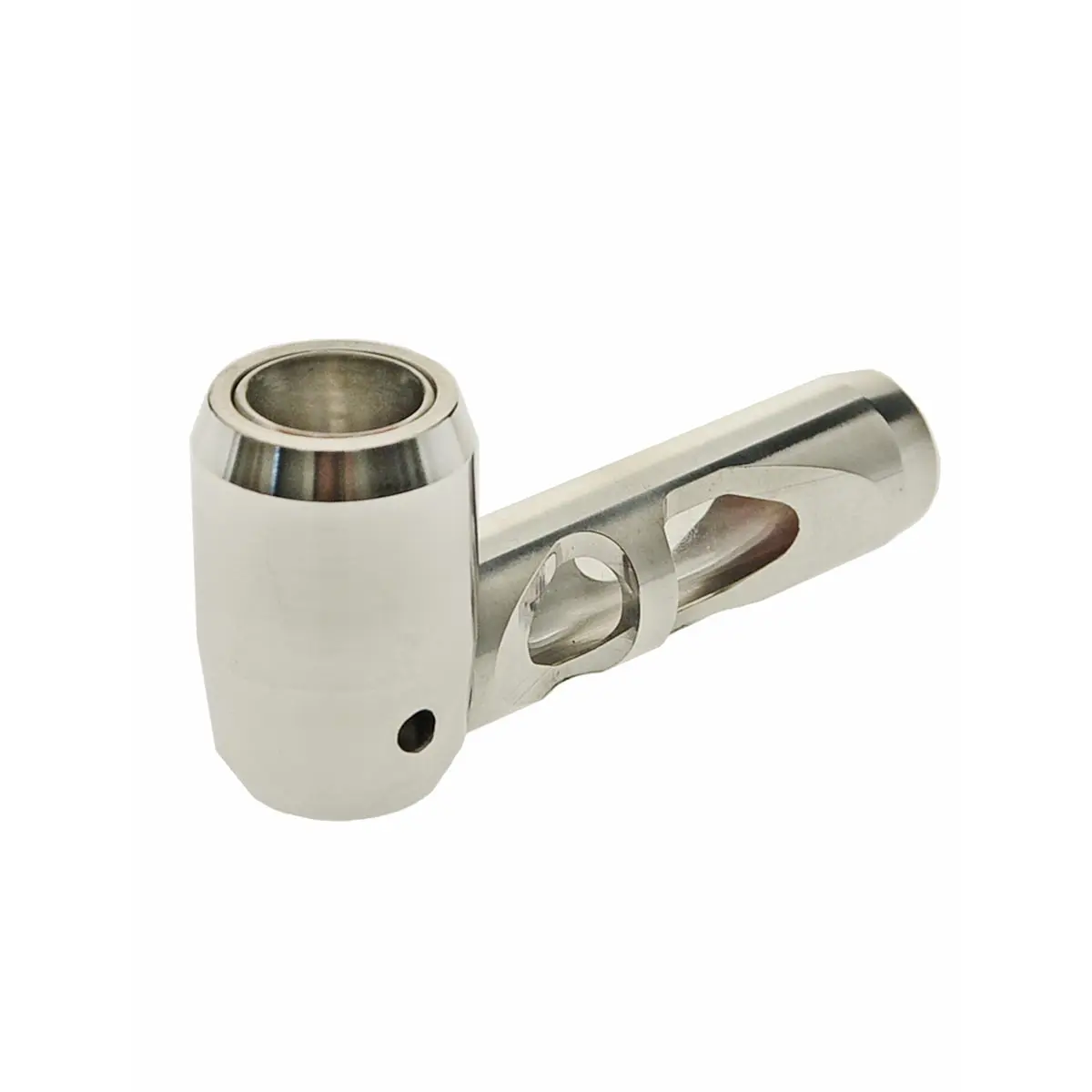 Pipa Hammer Pipe in metallo con inserto in vetro - argento