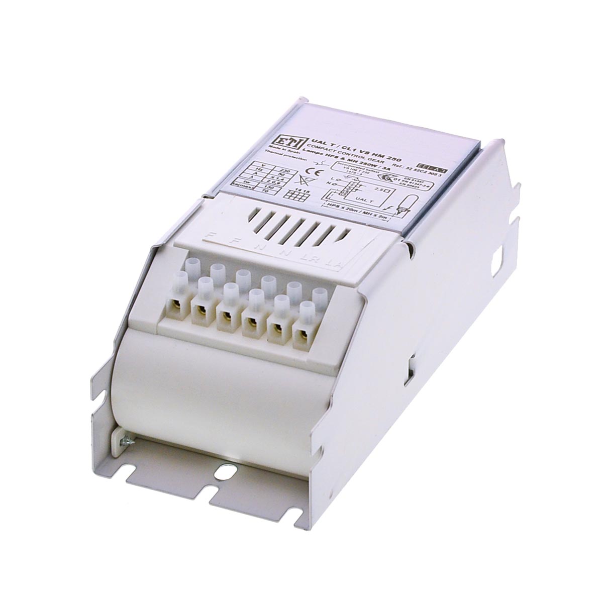ETI UAL T / CL1 ballast con fusibile 250 Watt per SAP e MH
