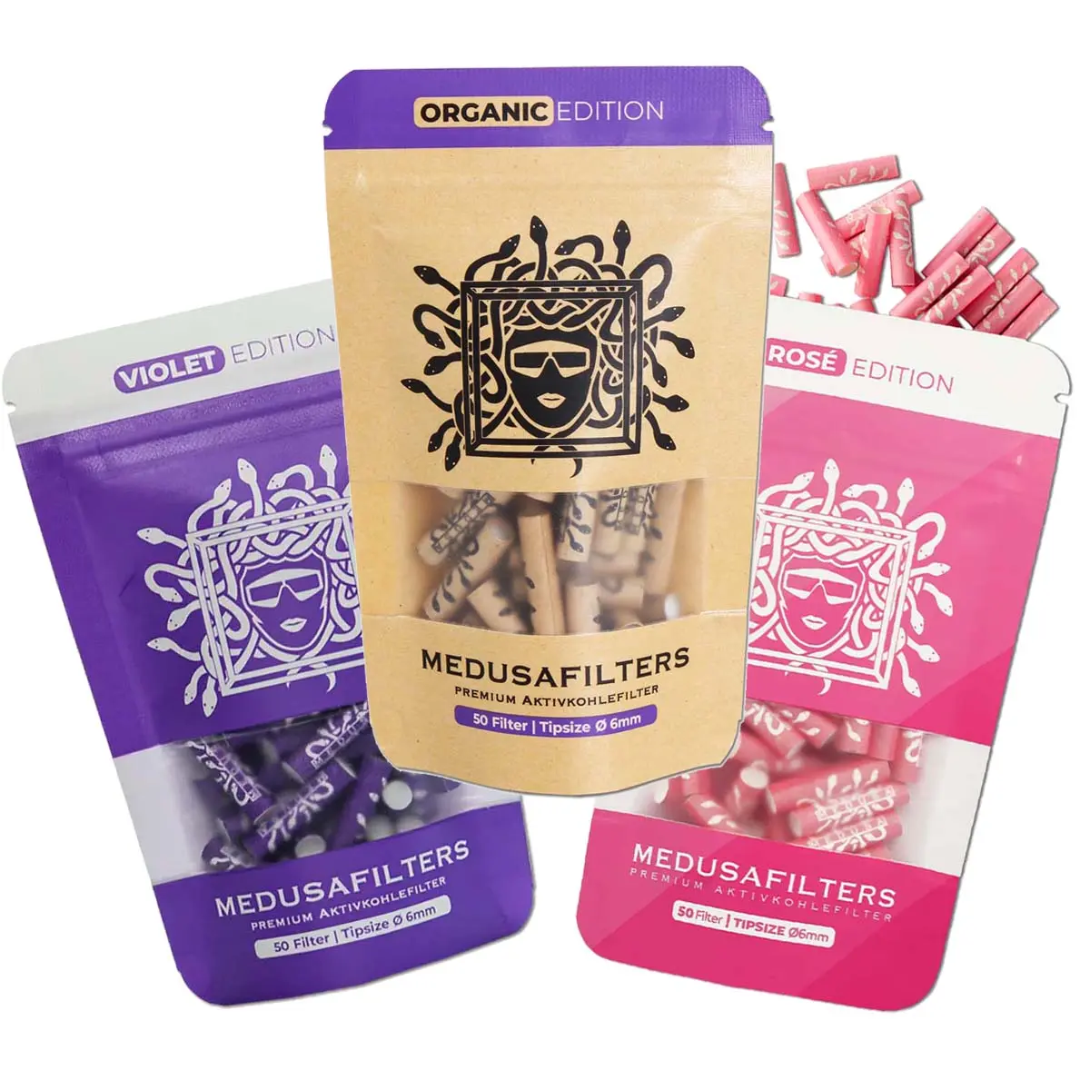 Medusa filtro a carbone attivo 6mm - 50 pz