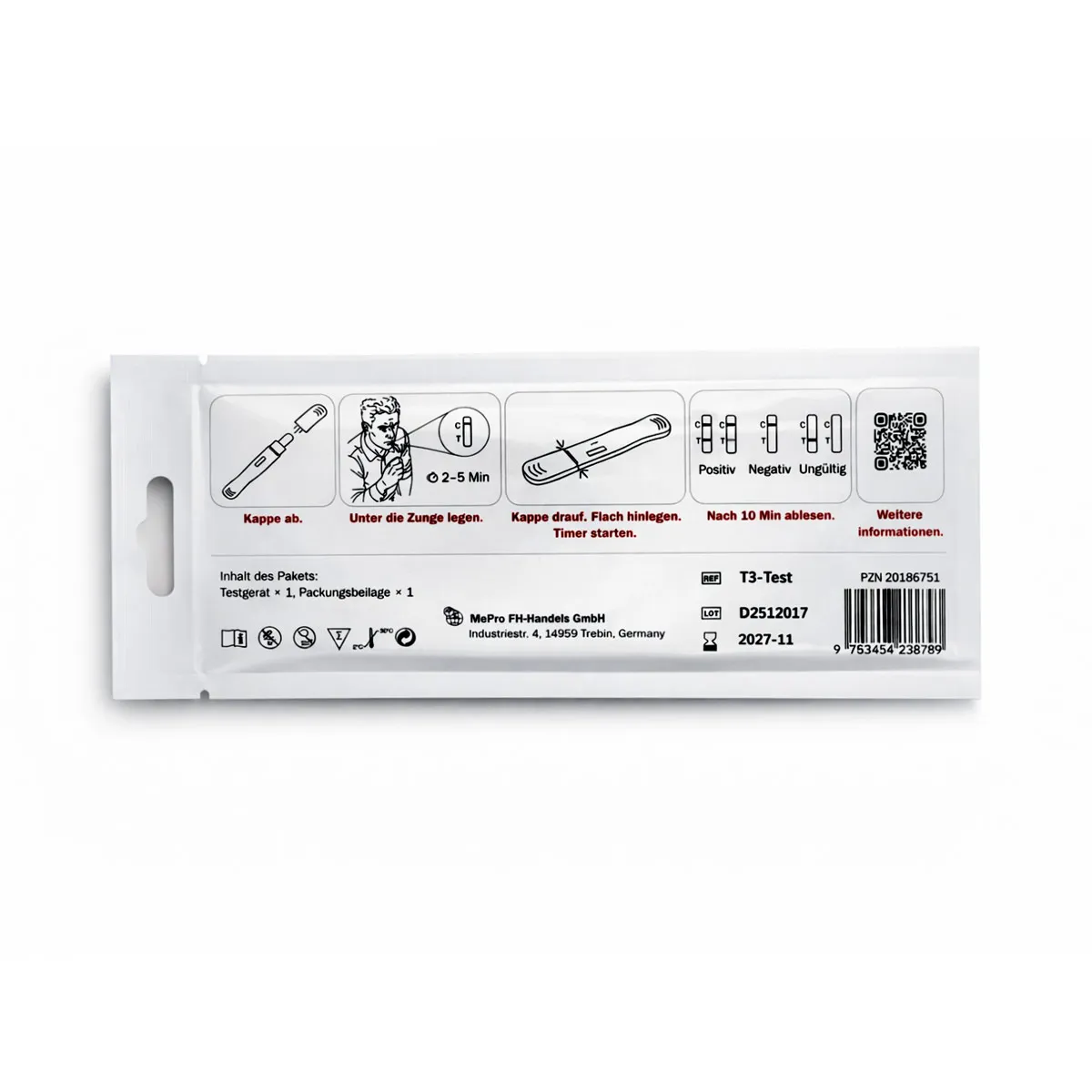 Rauschradar Test salivare cannabis / THC 3 ng/ml