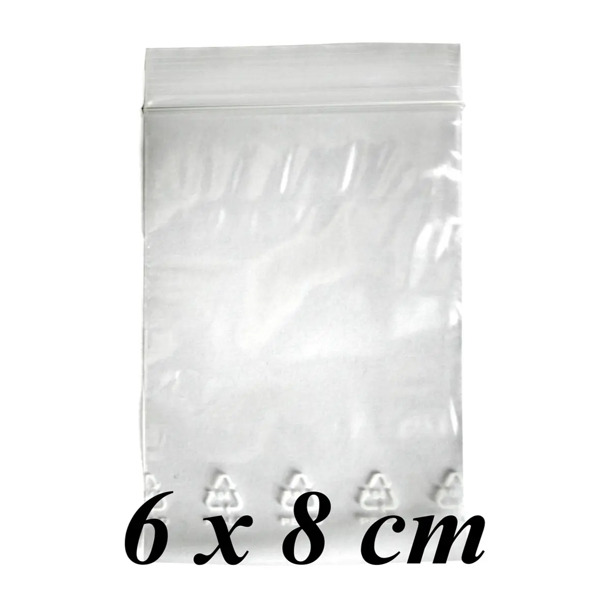 bustine con zip - 100 pz. formato 6x8cm - chiaro