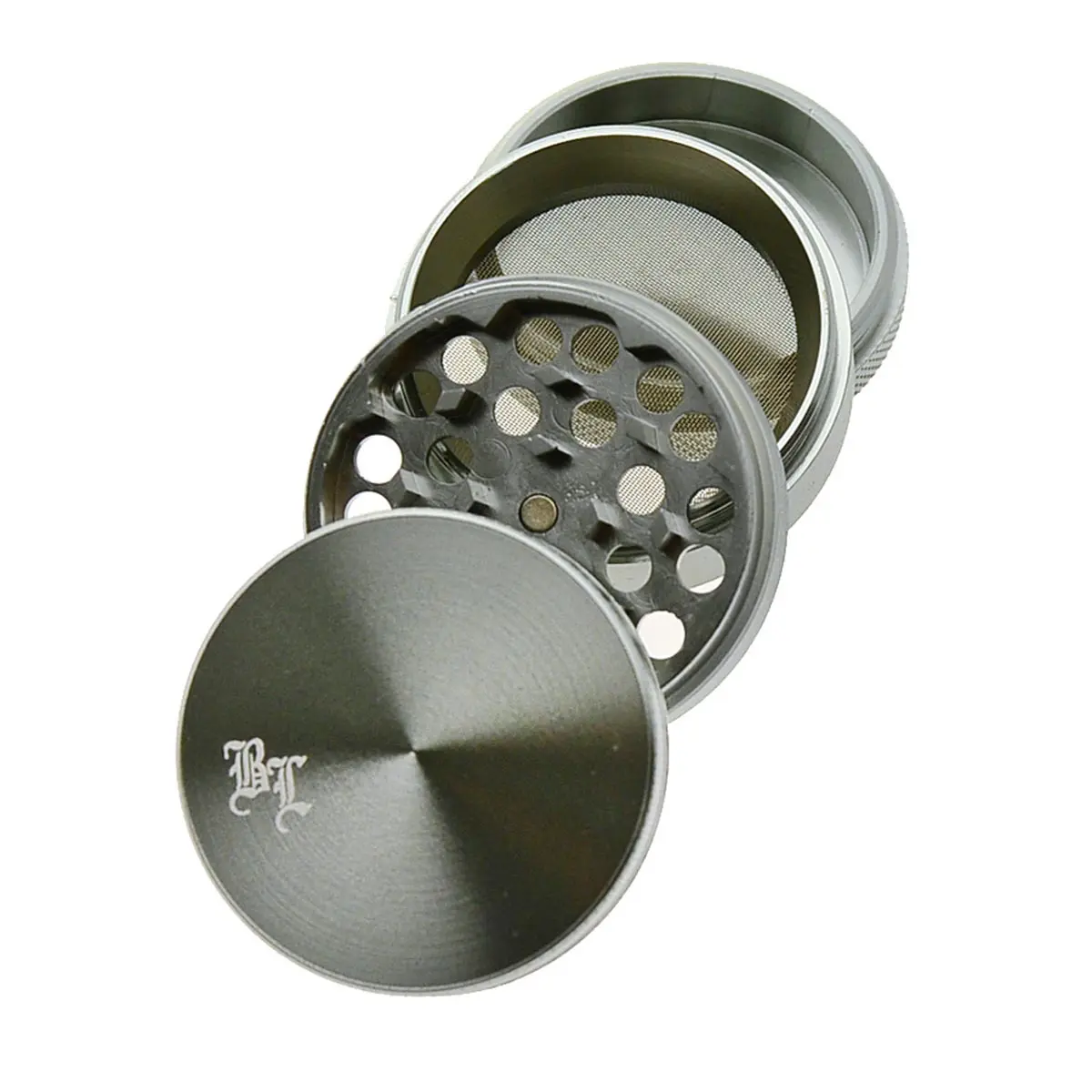 Grinder Black Leaf in alluminio 4 pz. con magnete Ø 50mm