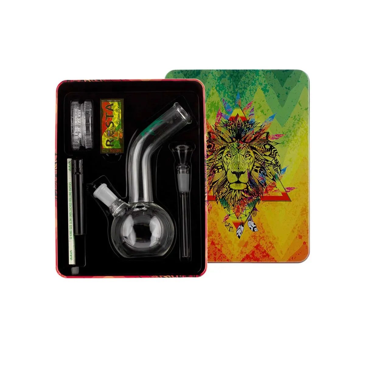 Leaf Bong Set tutto in uno 'Rasta Lion'