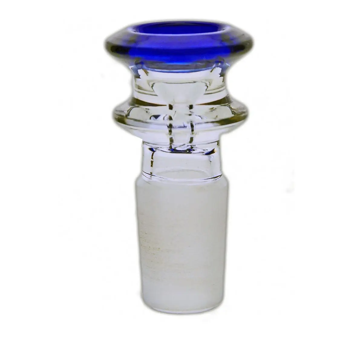 Braciere in vetro di spessore extra con bordo colorato-  18,8mm, azzurro