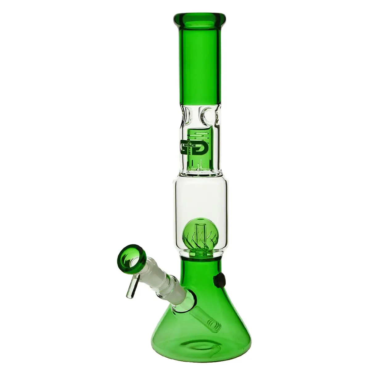 Grace Glass Bong in vetro "Rounded Green Ramona" 35 cm