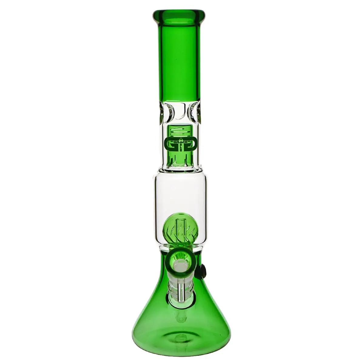 Grace Glass Bong in vetro "Rounded Green Ramona" 35 cm