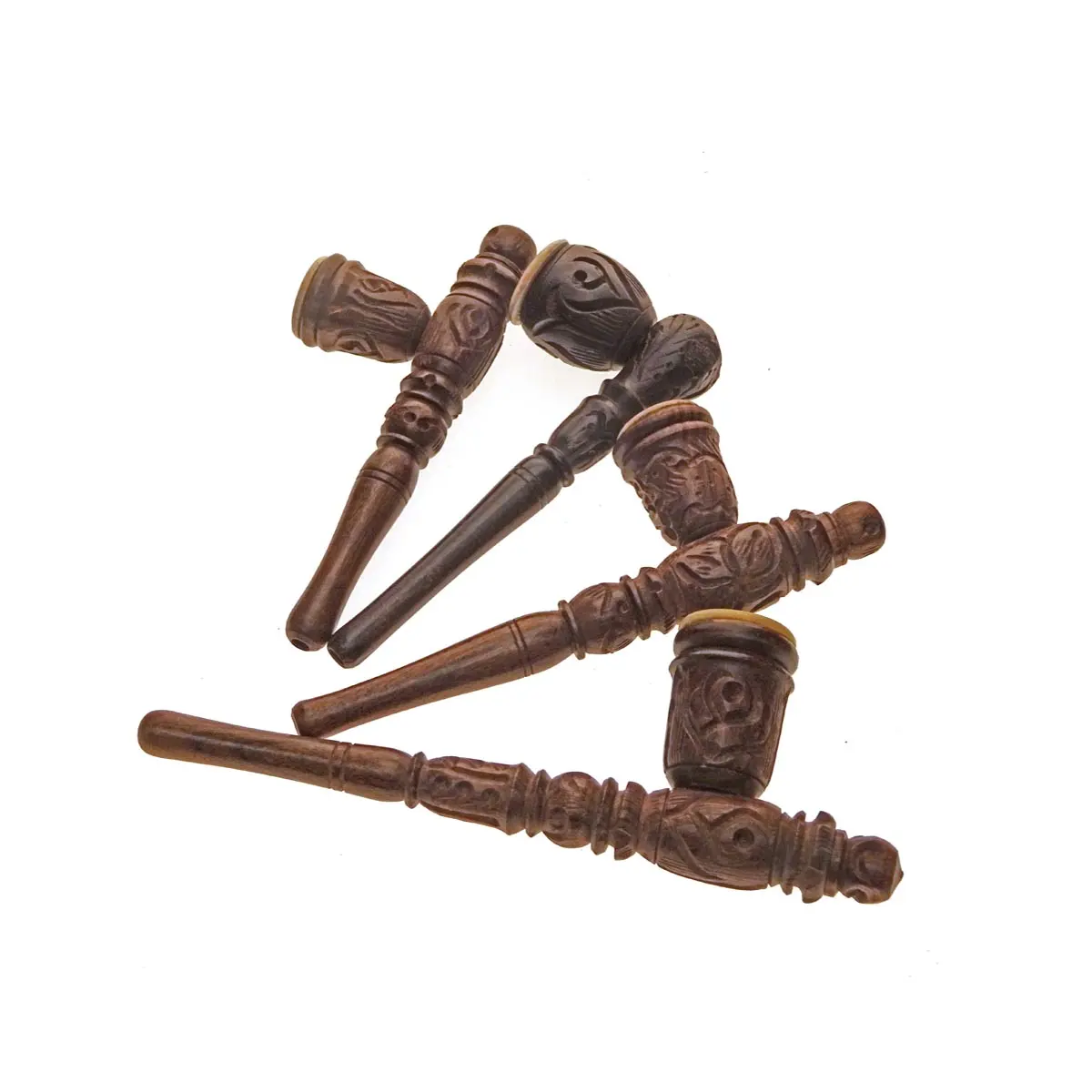 Pipa in legno con inserto in pietra ollare