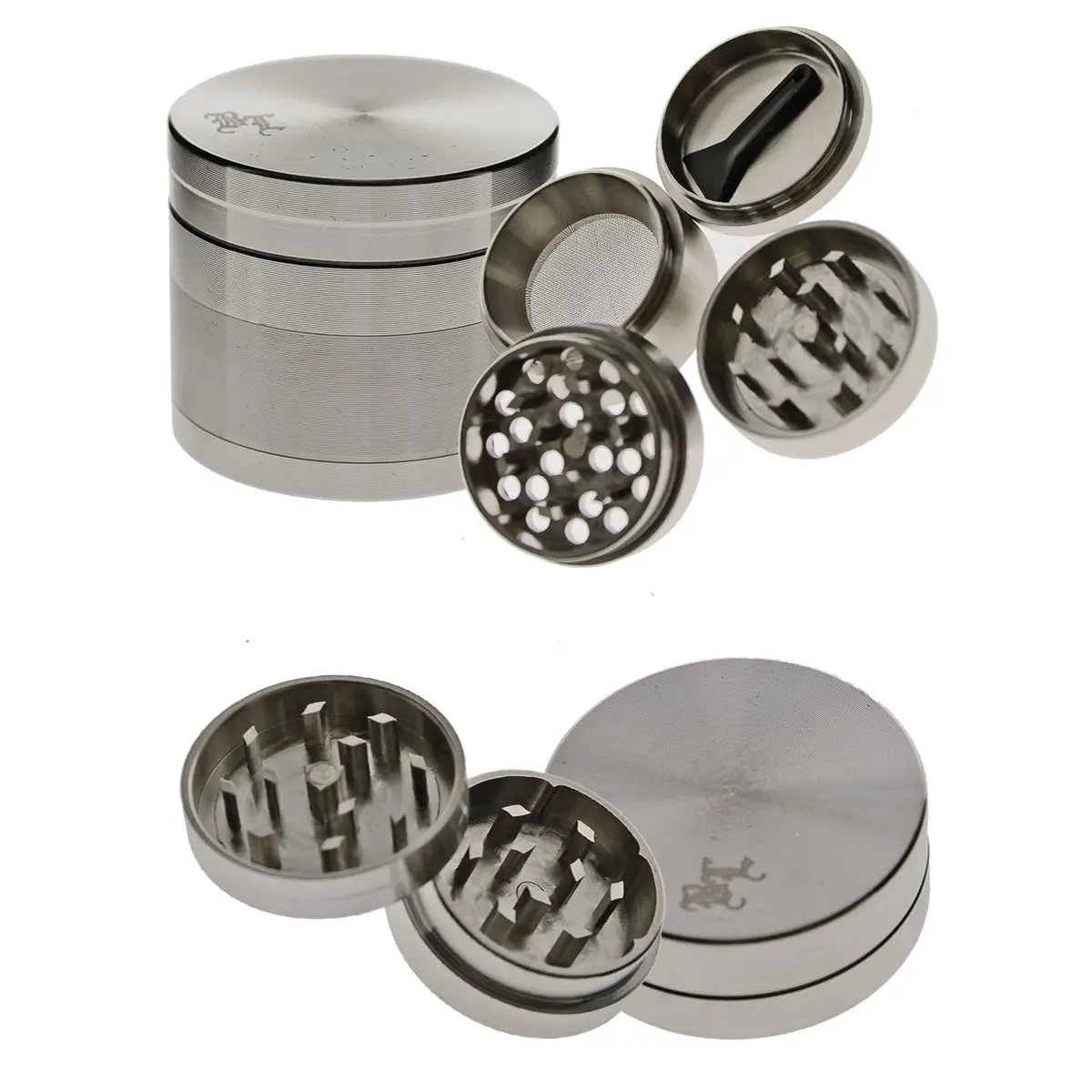 Grinder Black Leaf in acciaio inox