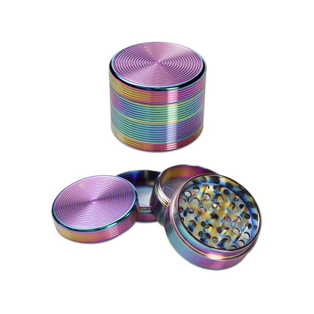 Grinder in metallo - rainbow effect 4 pcs. Ø 50 mm