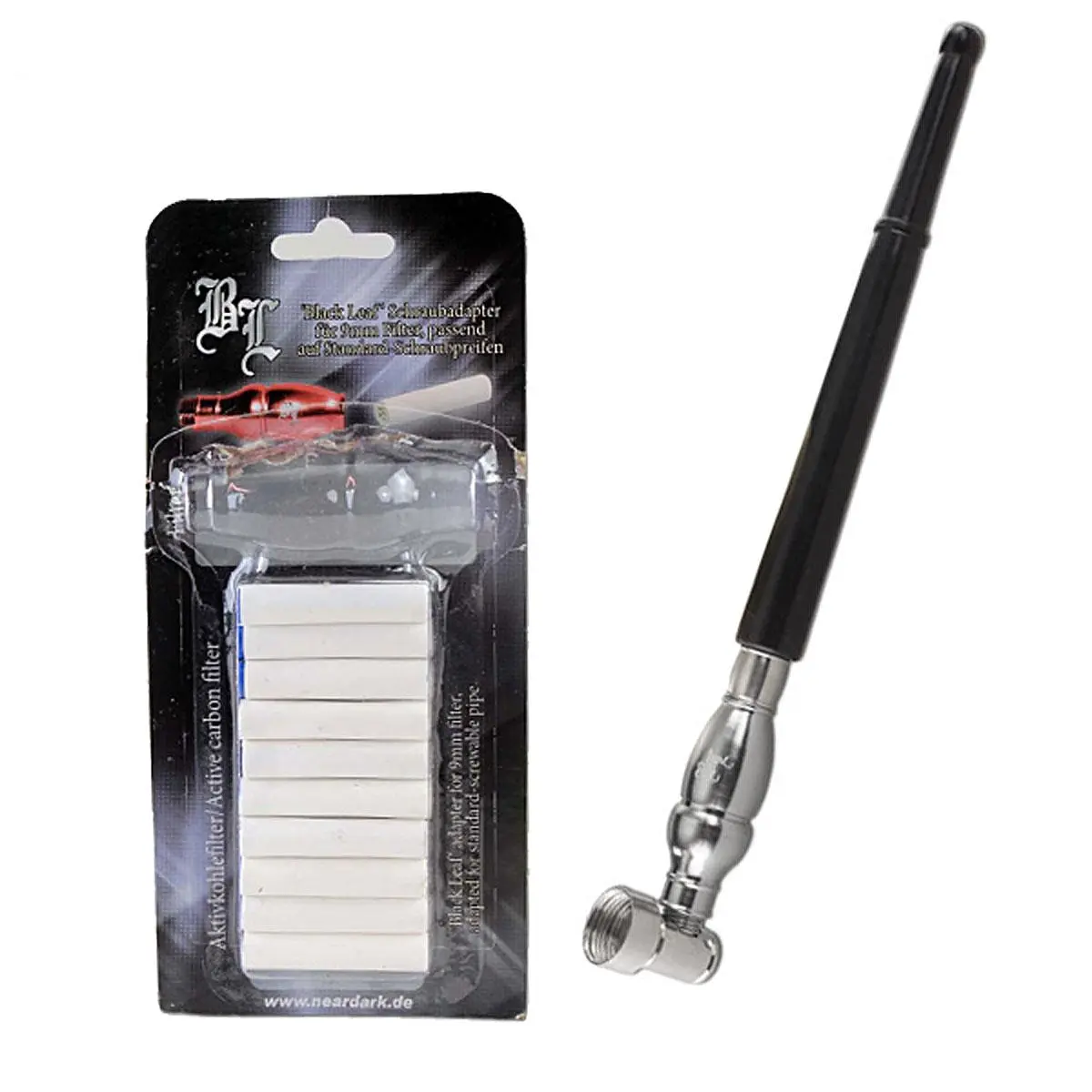 Pipa a vite Black Leaf con 10 filtri ai carboni attivi