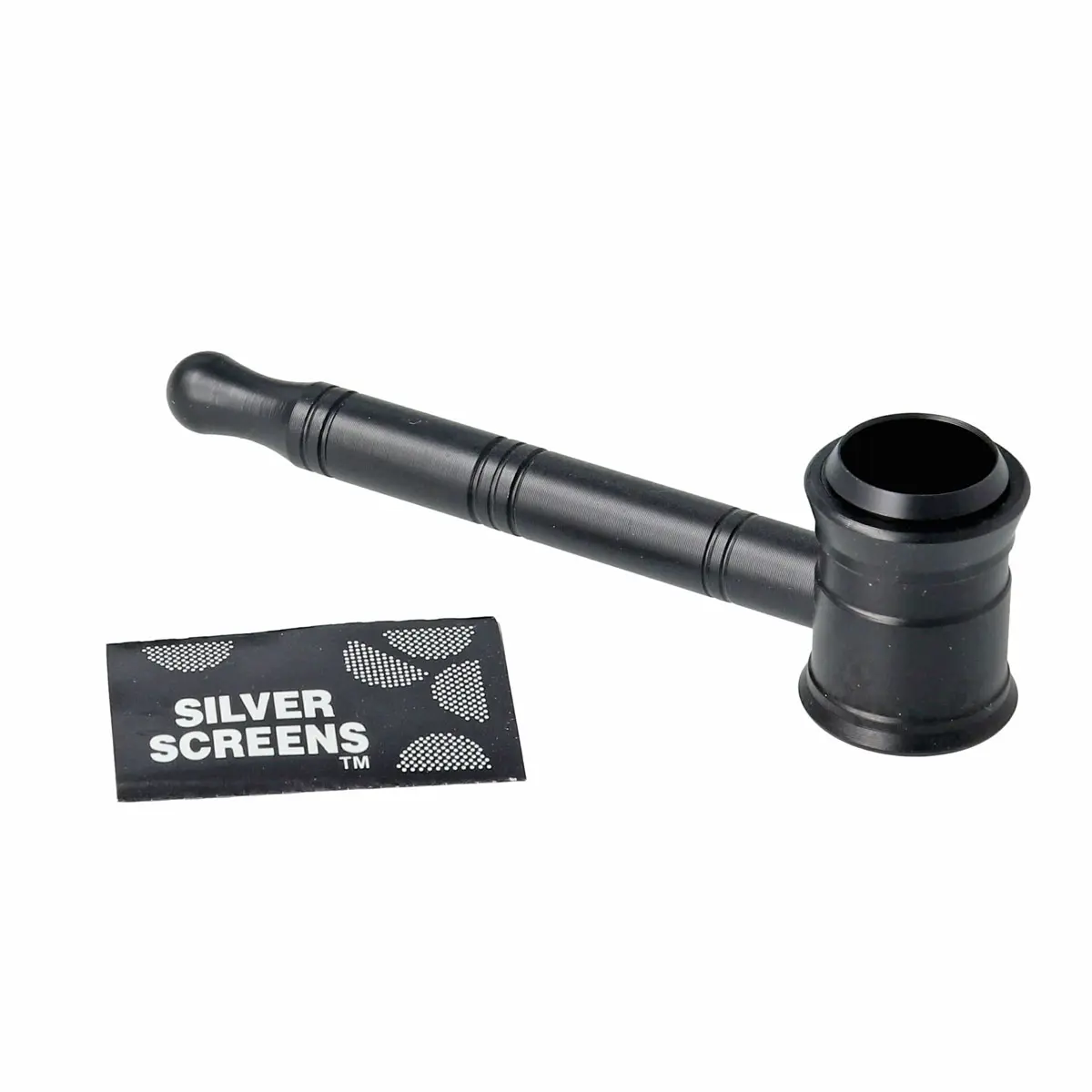 Pipa a mano in metallo - 10 cm nero