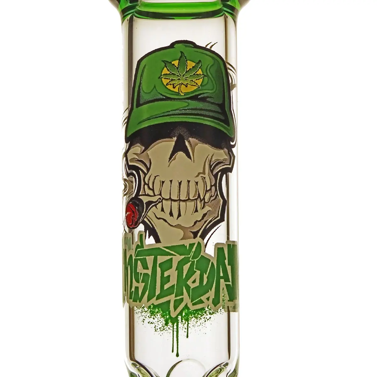 Amsterdam Skull Cone bong con percolatore 18,8 mm, 36cm - 6 braccia, verde