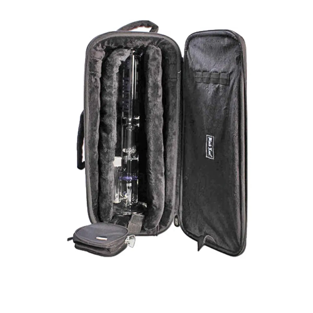 Valigetta di trasporto Leaf nera per bong 43cm