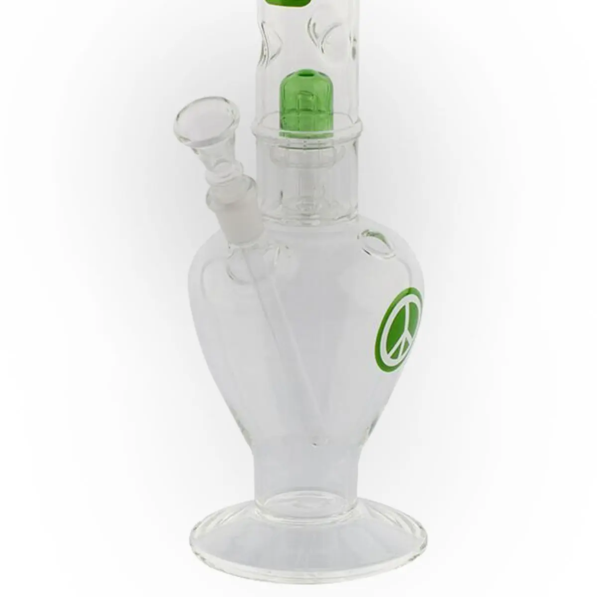 Bong Greenline 'Peace' con percussore a cupola da 35 cm