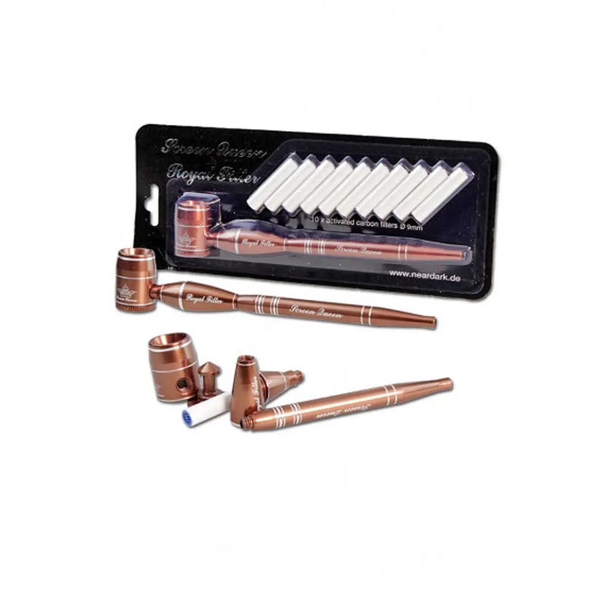 Pipa Screen Queen con adattatore Royal Filter ambra