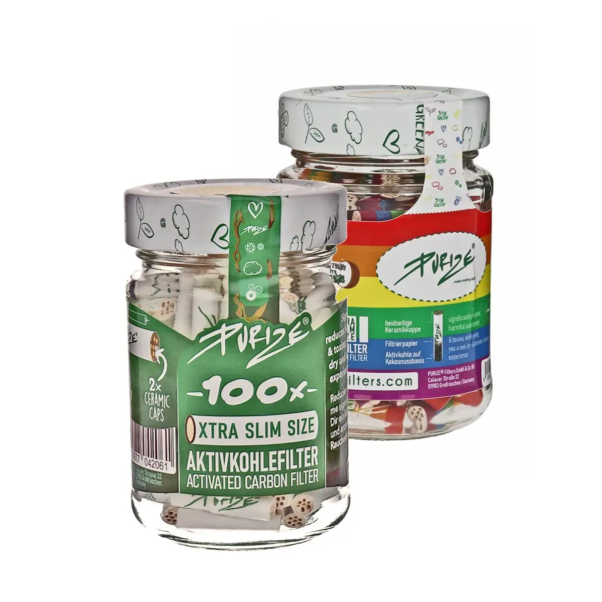 Filtro a carbone attivo PURIZE® - XTRA Slim Size 100pz