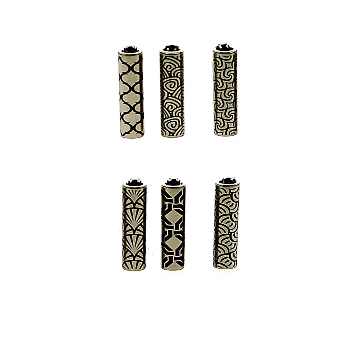 Accendino Clipper con coperchio in metallo - Geometric