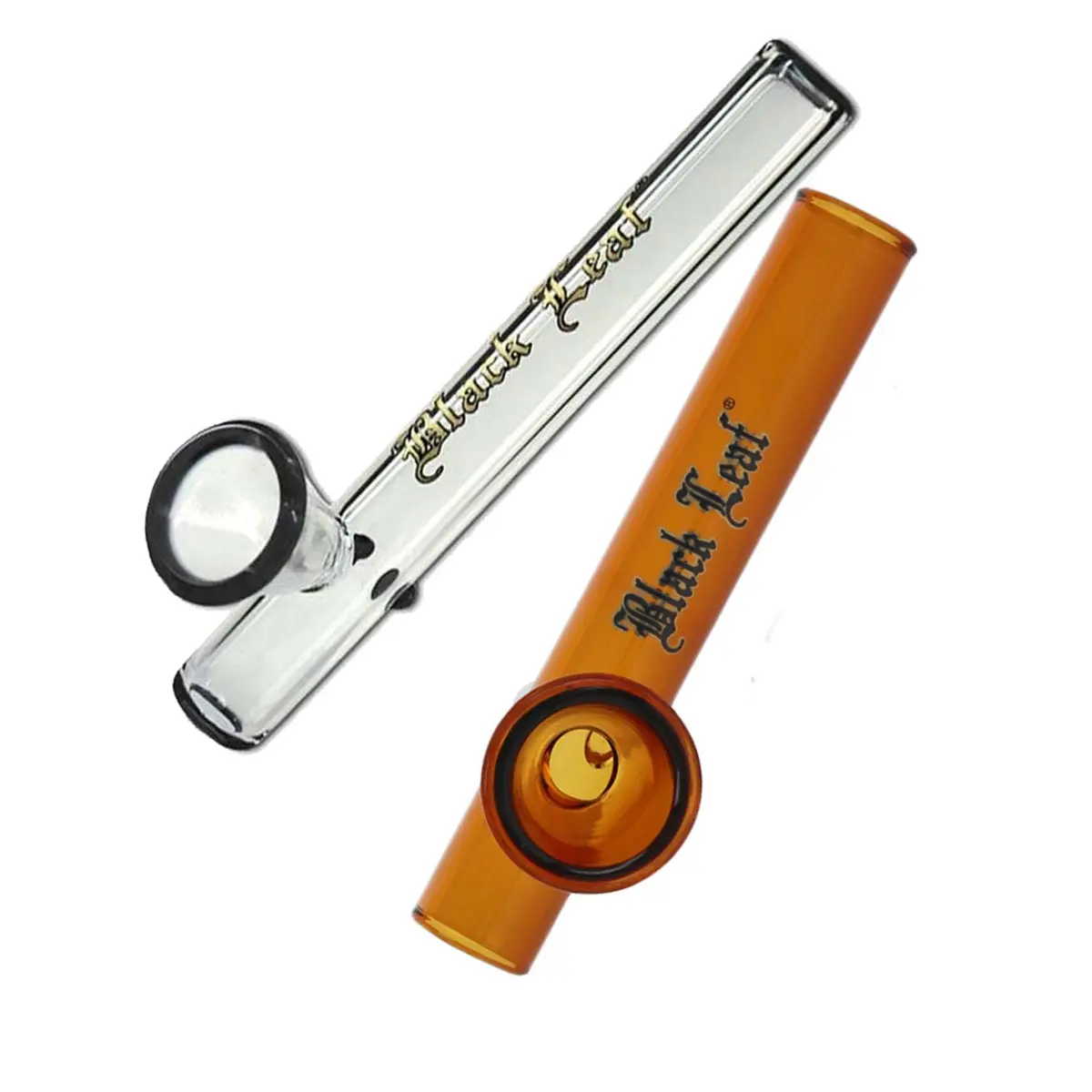 Black Leaf pipa kawumm in vetro nero