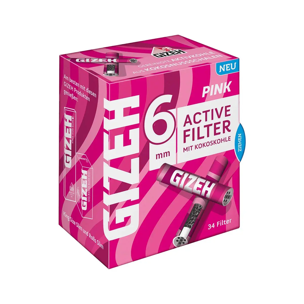 Gizeh ACTIVE filtri slim 6mm rosa