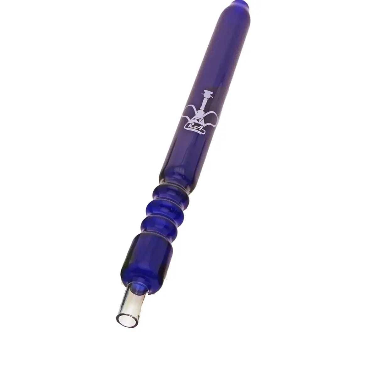 Bocchino in vetro Shisha 'RA' Shisha con scanalature - blu