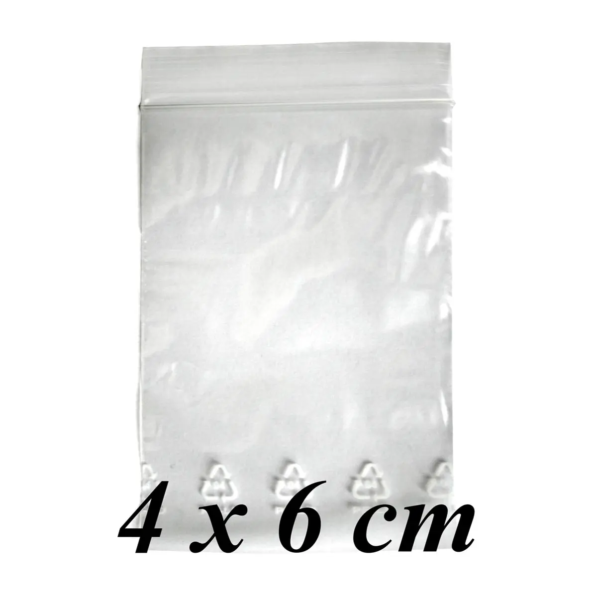 bustine con zip - 100 pz. formato 4x6cm - chiaro