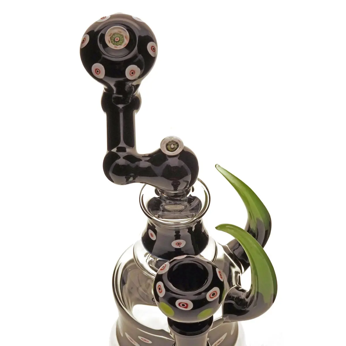 Pipa in vetro Black Leaf con corna 14,5