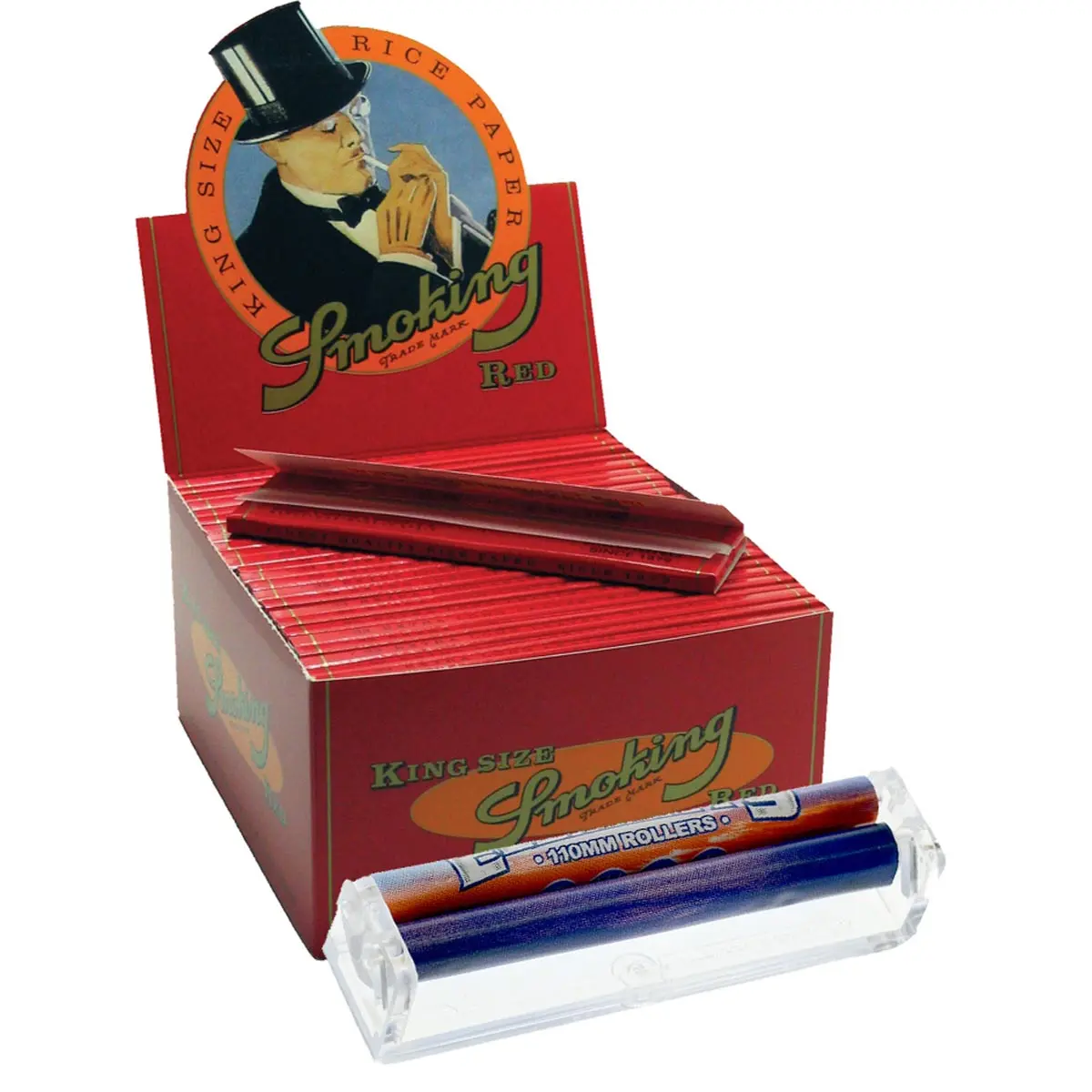 50 Smoking King Size cartine + rullatore RED