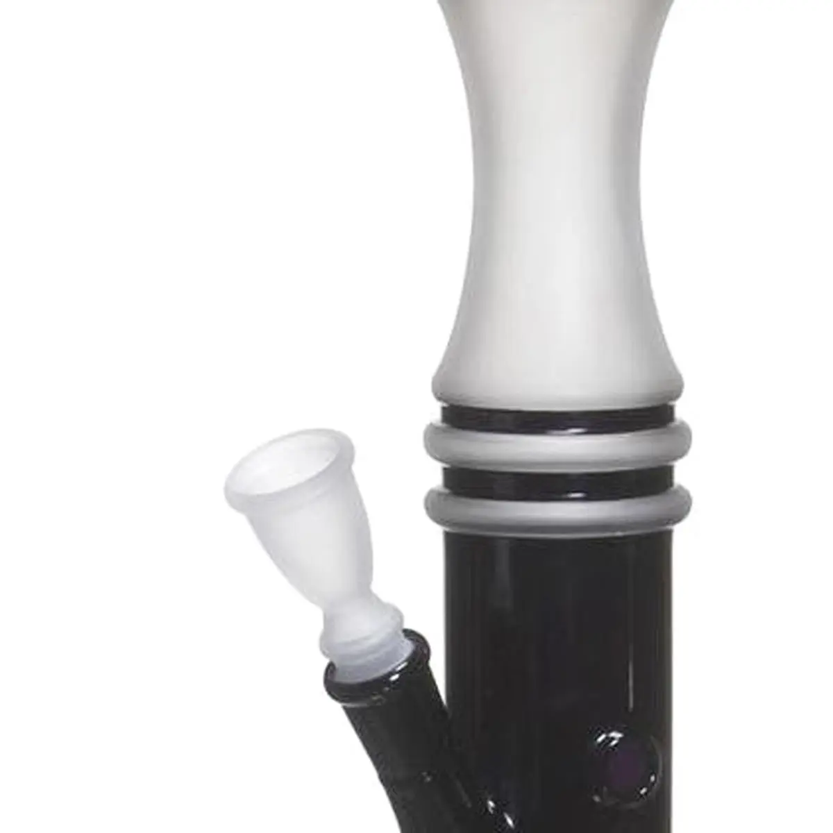 Bong in vetro nero / bianco canapa - 53cm