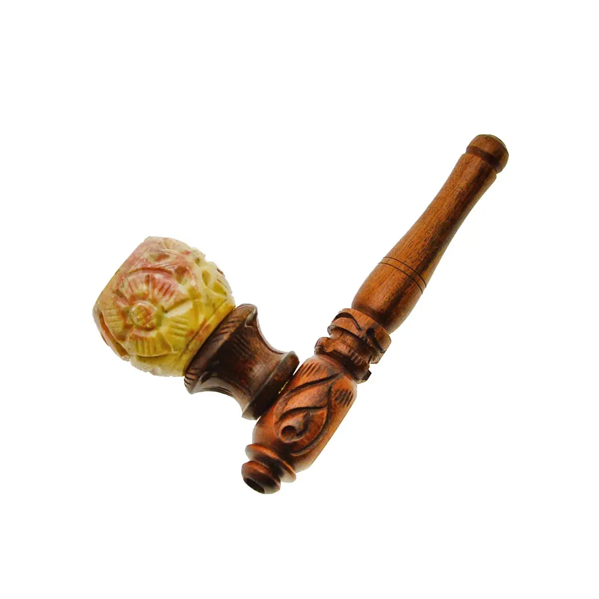 Pipa legno con braciere in pietra ollare - 10cm