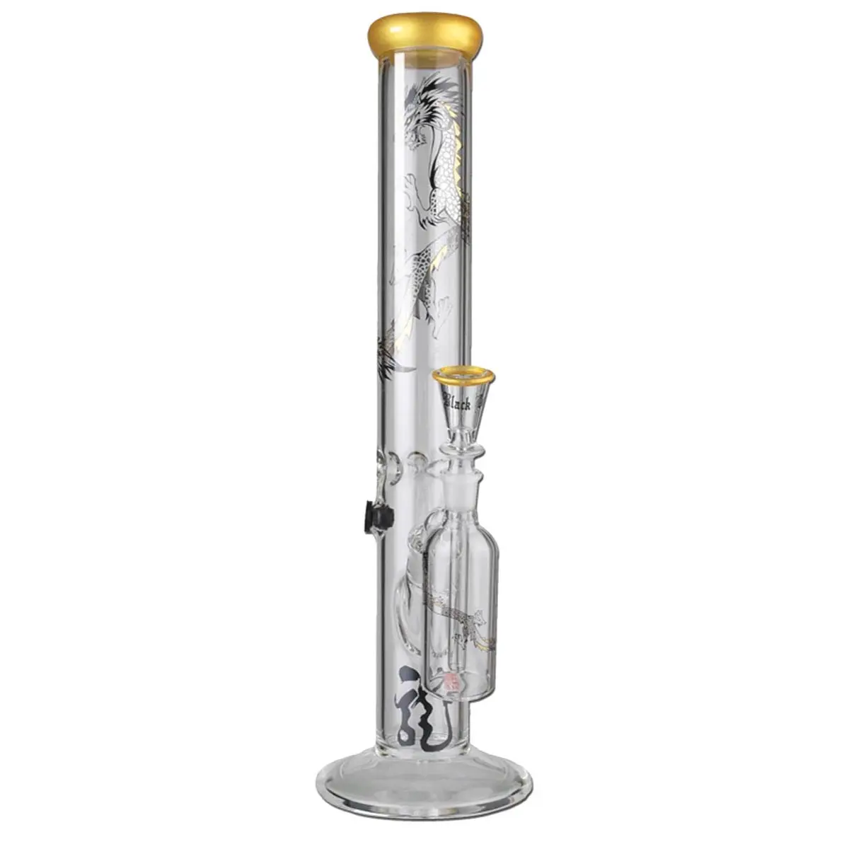 Black Leaf Bong GTI Drago d'oro dritto ICE