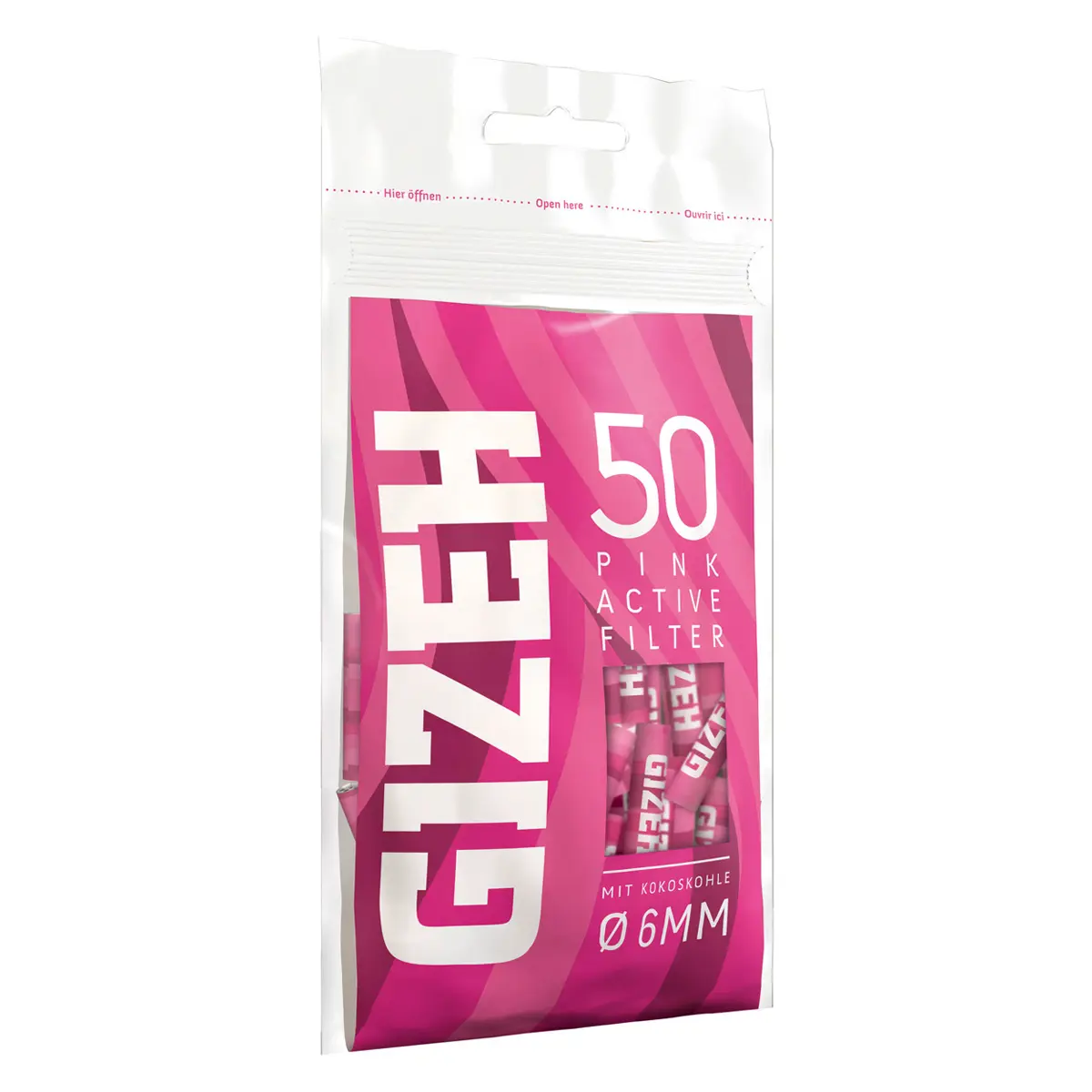 Filtro a carboni attivi Gizeh Slim 6 mm Pink