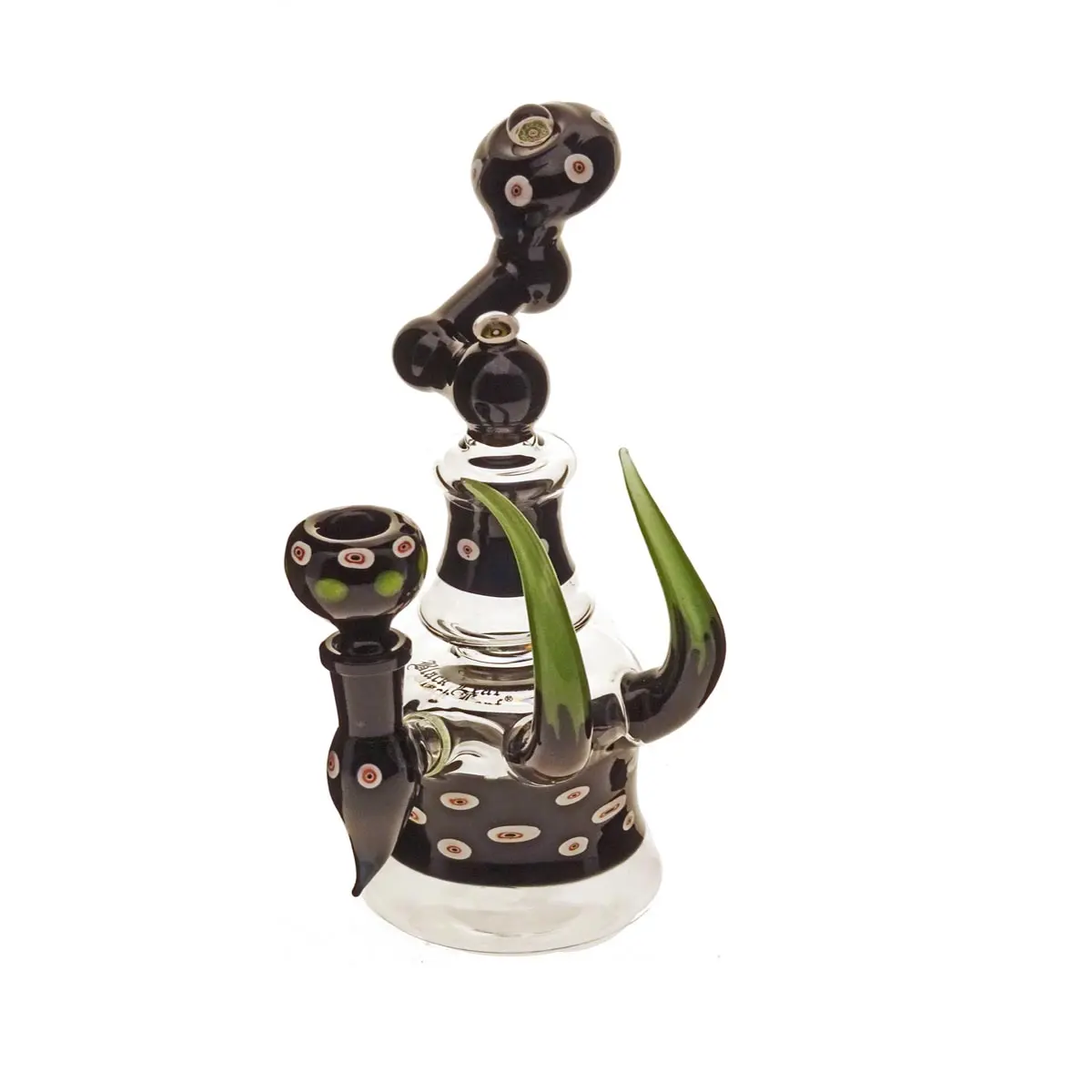 Pipa in vetro Black Leaf con corna 14,5