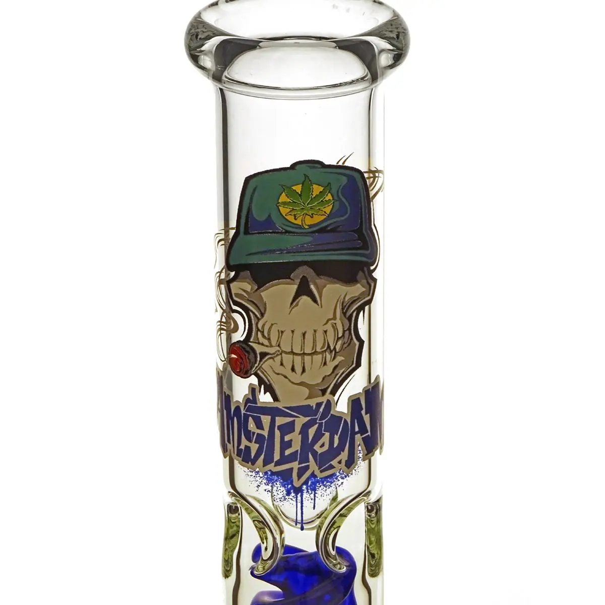 Bong Amsterdam Straight Skull 18.8 dritto 18,8 - 42cm Blu