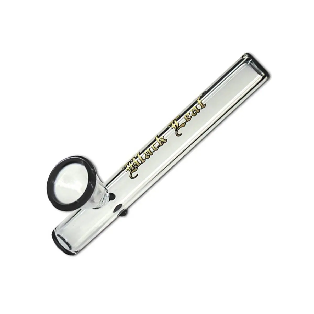 Black Leaf pipa kawumm in vetro nero