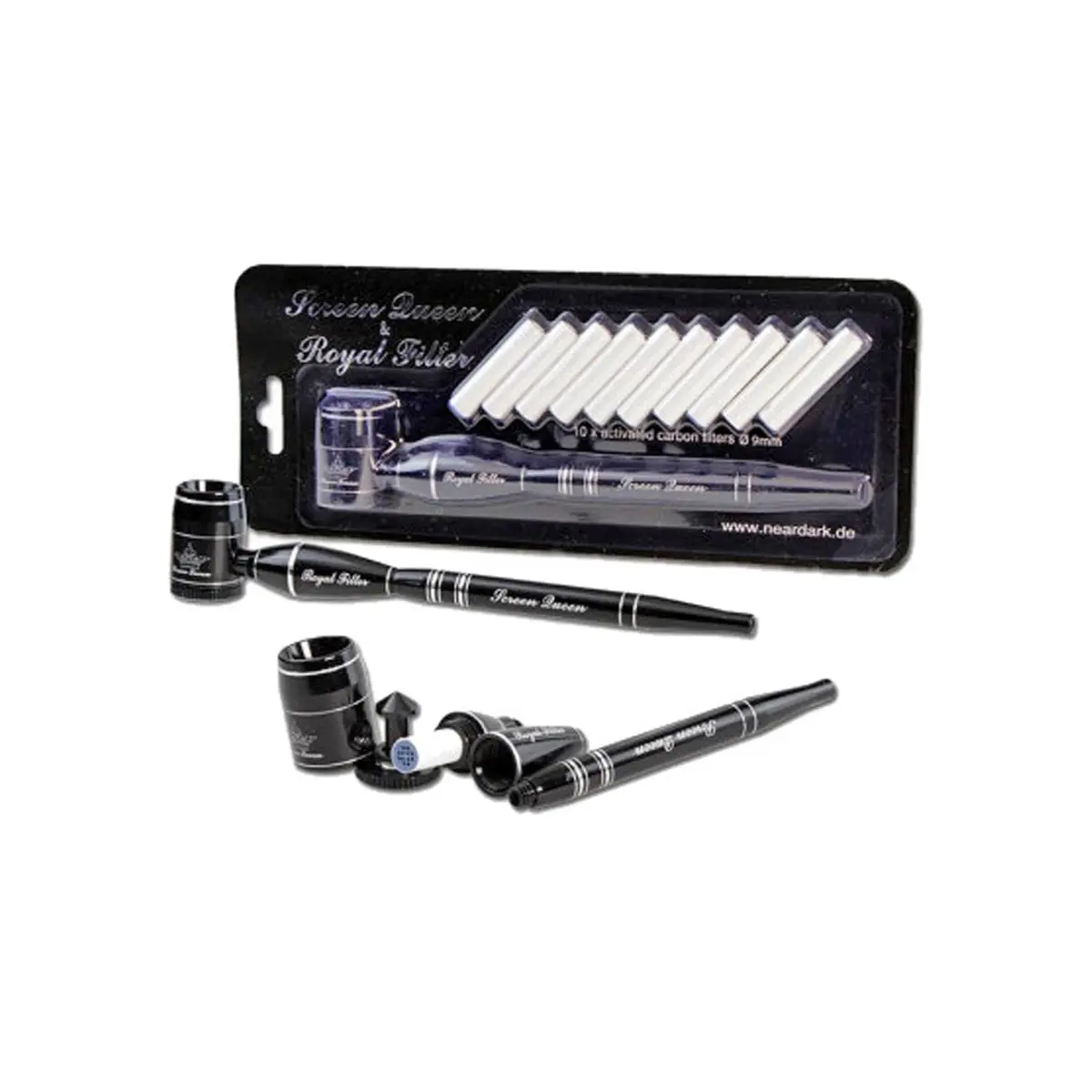 Pipa Screen Queen con adattatore Royal Filter nero