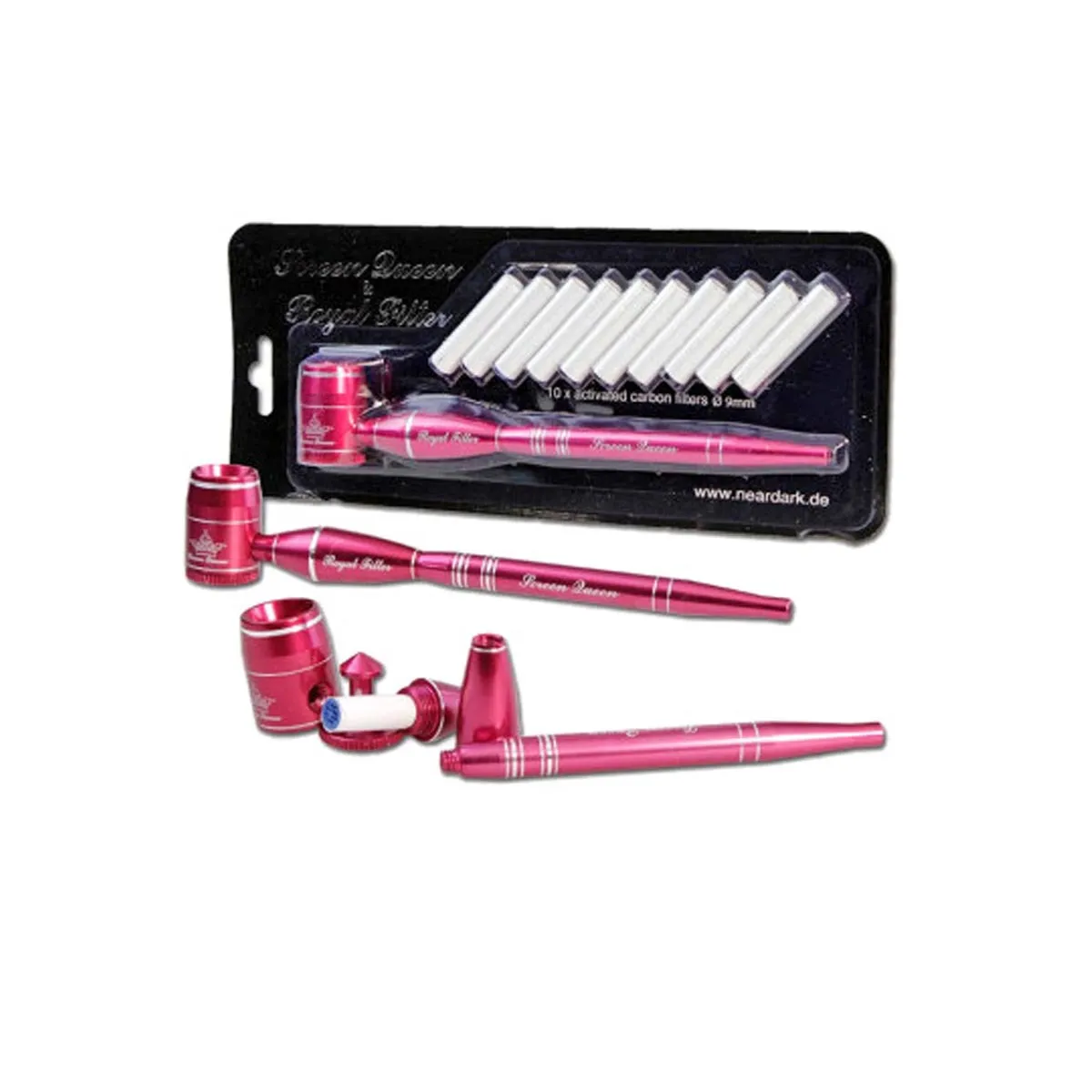 Pipa Screen Queen con adattatore Royal Filter rosso